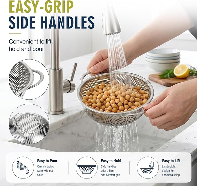 Palksky Small Colander Set of 2, 800 mL / 0.85 Qt Stainless Steel Mini Colanders - Image 4