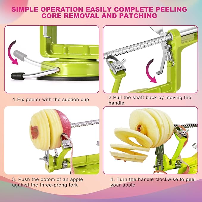 Apple Peeler, Slicer Corer Potato Peelers 3 In 1, Stainless Steel Heavy Duty - Image 5
