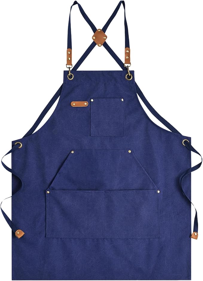 Aoomzoon Canvas Aprons for Men Chef Apron, Work Apron - 16oz Heavy Duty Cross by Aoomzoon