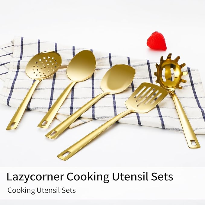 Lazycorner Cooking Utensil Set 11 Pcs Stainless Steel Kitchen Utensils Set Wok - Image 6