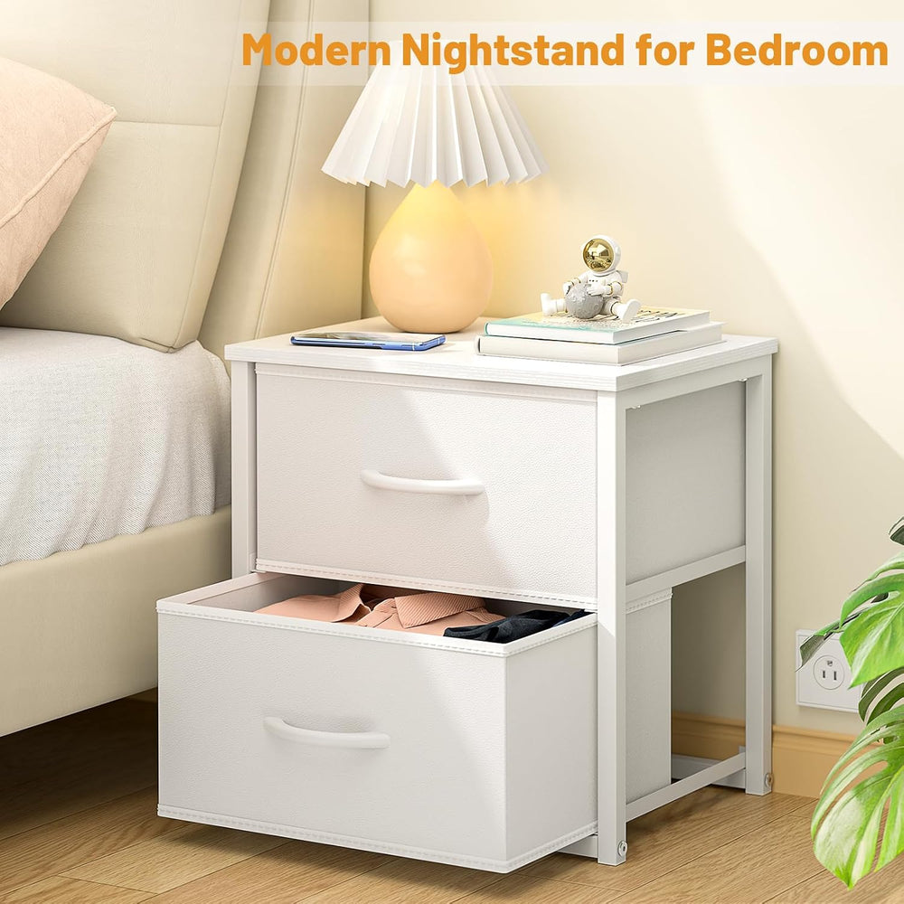 2-Pack Stackable Storage Drawers (4 Drawers Total), White Closet Organizer wi...