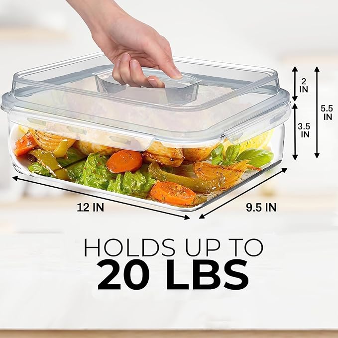 4800 ML / 163 oz / 21 Cup LARGE Glass Food Storage Container - Image 2