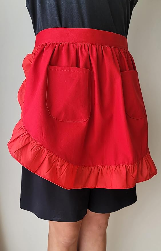 CRB Fashion Waist Apron Kitchen Cooking Restaurant Cotton Bistro Half Aprons - Image 4
