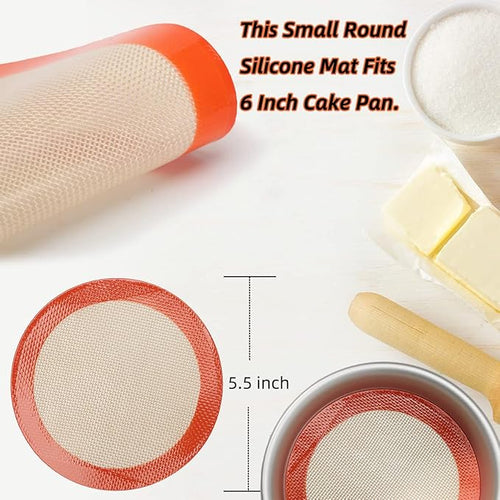 6 Inch Round Baking Mats, Food Grade Silicone Mats - Image 2