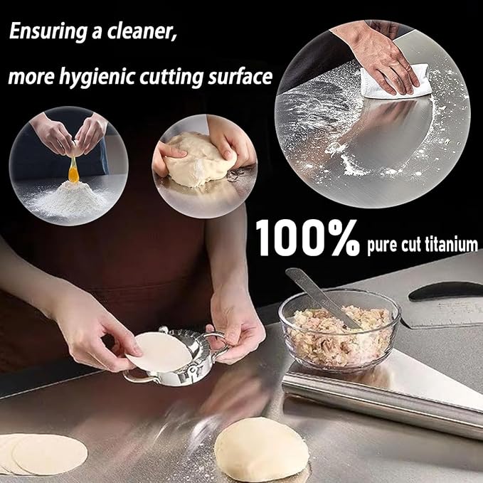 100% Pure Titanium Cutting Board Set of 3, Double-Sided Titanium Cutting Boards - Image 2