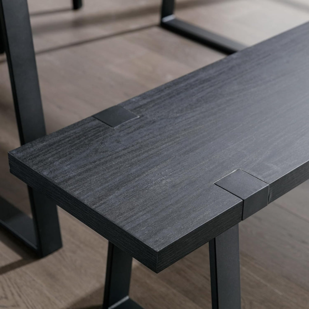 Wooden Dining Bench 60” Industrial Table Benches, Seating Chair Rustic Indoor...
