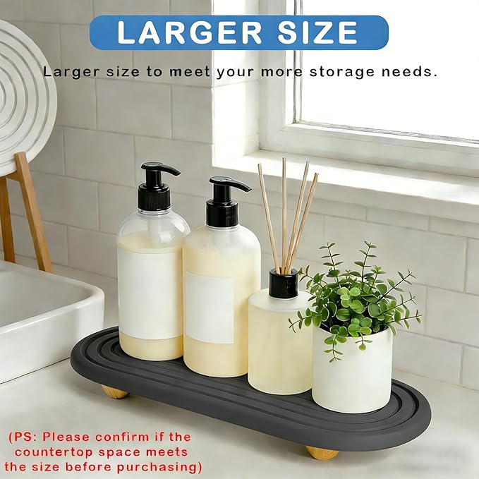 Instant Dry Sink Tray, Anti-Slip Stone Sink Caddy, Durable Kitchen Sink - Image 4
