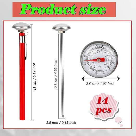 14 Pcs Stainless Steel Food Thermometer - Image 2