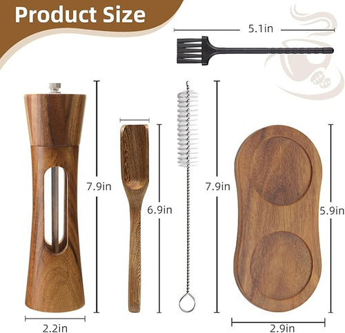 2 Pack Wooden Salt and Pepper Grinder Set — 8 Inch Refillable Salt and Pepper - Image 2