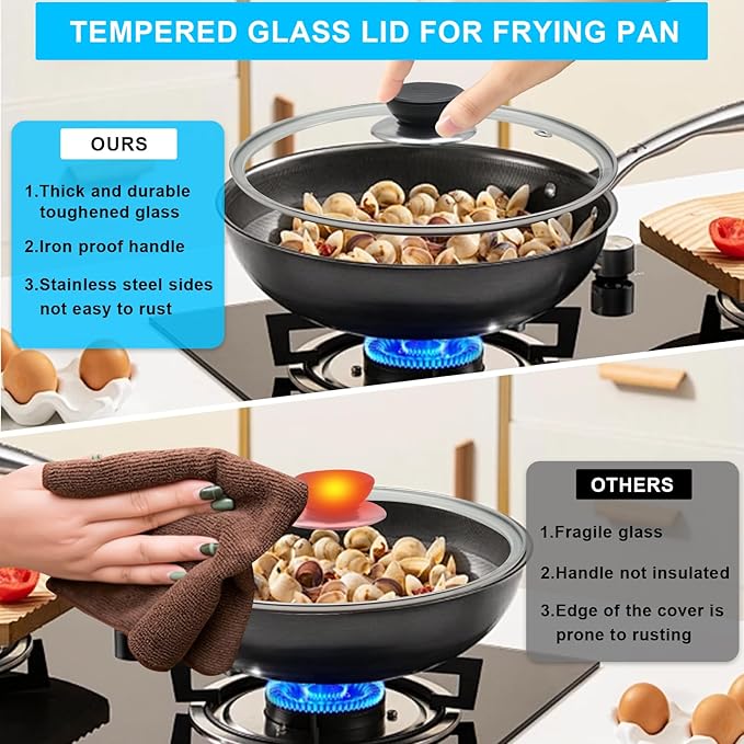 Glass Lid for Frying Pan Tempered Glass Pot Lid - Image 5