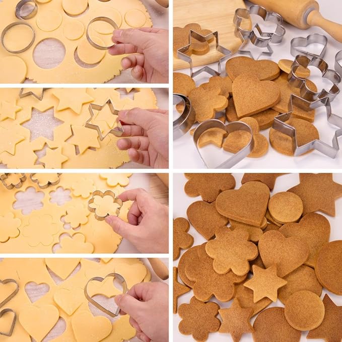 Metal Cookie Cutters Set 12 Pieces, Stainless Steel 3 Heart Cookie Cutters - Image 5