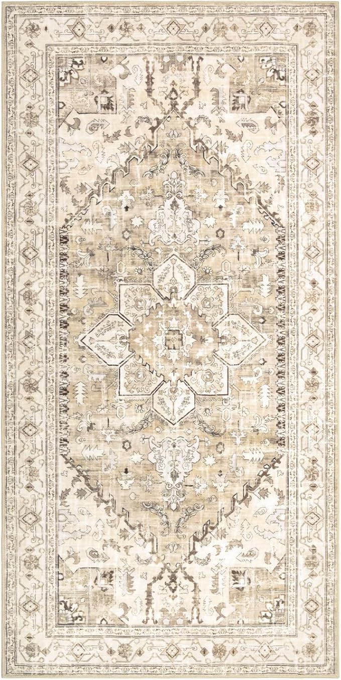 Yamaziot Washable Runner Rug, 3x6 Non-Slip Boho Vintage Hallway Rug - Image 5