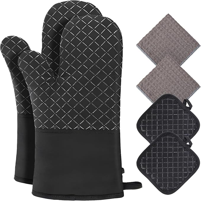 Philorn Oven Mitts and Pot Holders 6pcs, Kitchen Oven Glove High Heat Resistant by Philorn