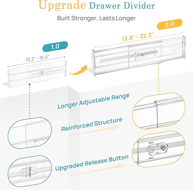 Vtopmart 8 Pack 4" Regular Upgrade Drawer Dividers - Image 7