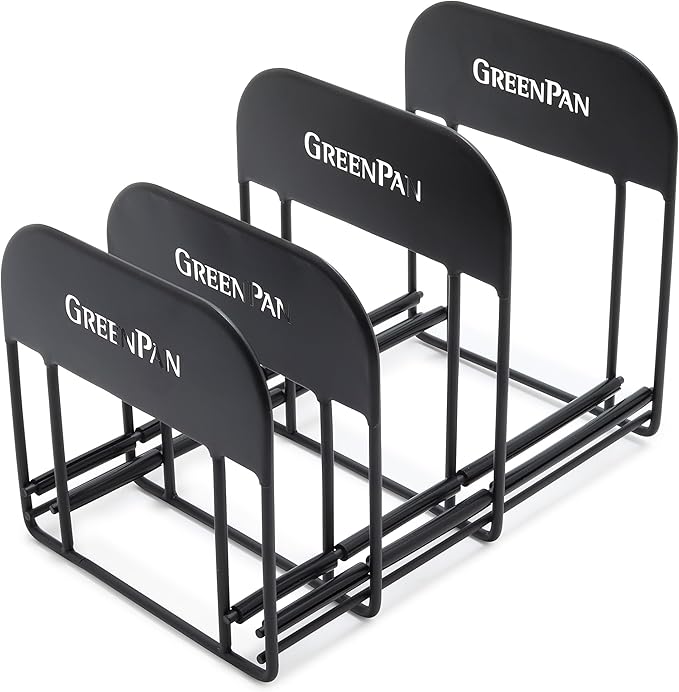 GreenPan Stainless Steel Wire Cookware Storage Rack, 5 Frying Pan Compartments by GreenPan