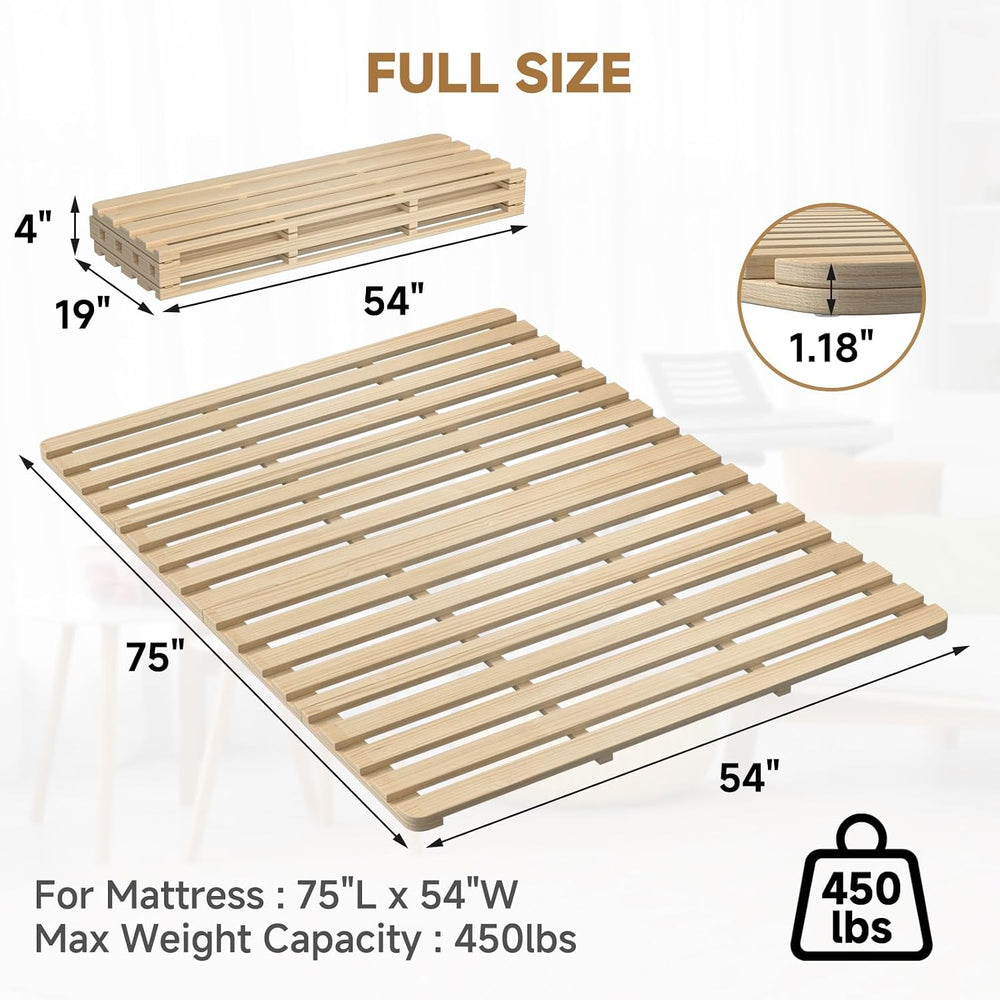 LILYPELLE Floor Bed Frame Full, Foldable Tatami Bed Frame Futon Frame