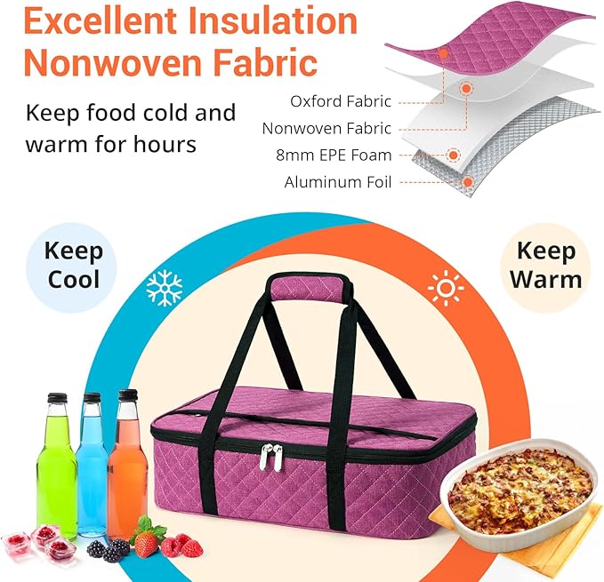 Insulated Casserole Carrier Portable Food Tote - Image 3