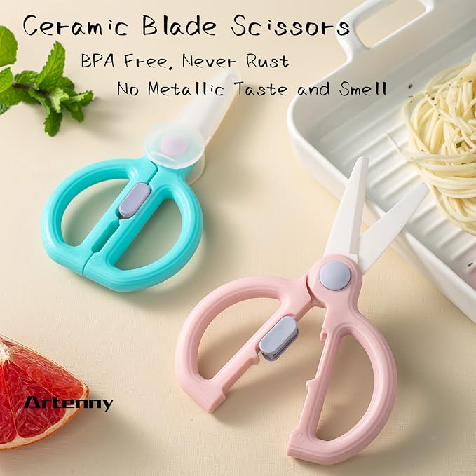 Baby Food Scissors with Travel Case, Ceramic Food Scissors Kids, Toddler - Image 5