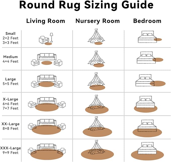 OLANLY Khaki Round Rugs for Bedroom - Image 8