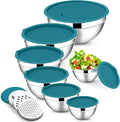 E-far Mixing Bowls with Lids Set, 7-Piece Stainless Steel Mixing Bowls with 3 by E-far