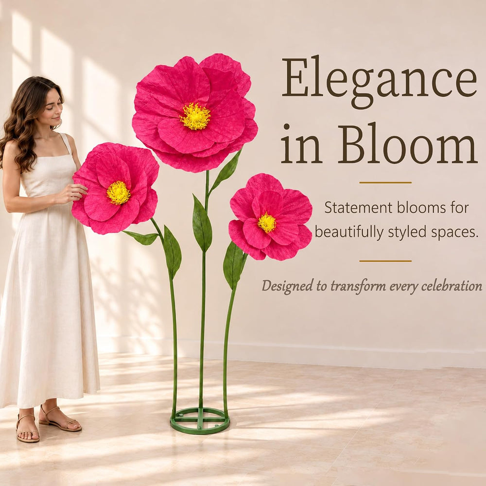 Giant Flowers for Decoration with Stand, Large Paper Artificial Flowers