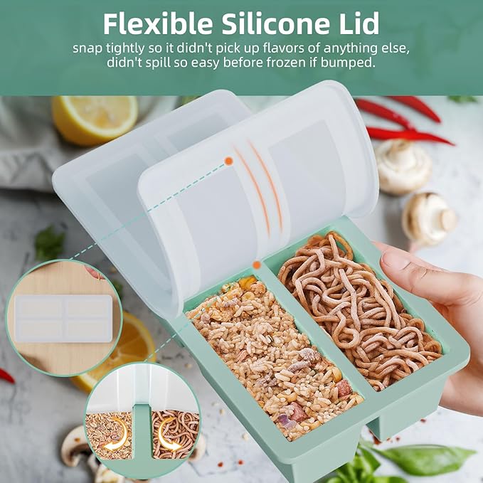 Silicone Freezer Tray for Sauce Cube: FDDAI Super Prep Freezing Tray for Souped - Image 4