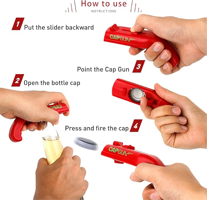 cap gun bottle opener launcher shooter funny shooting gun creative beverage - Image 4