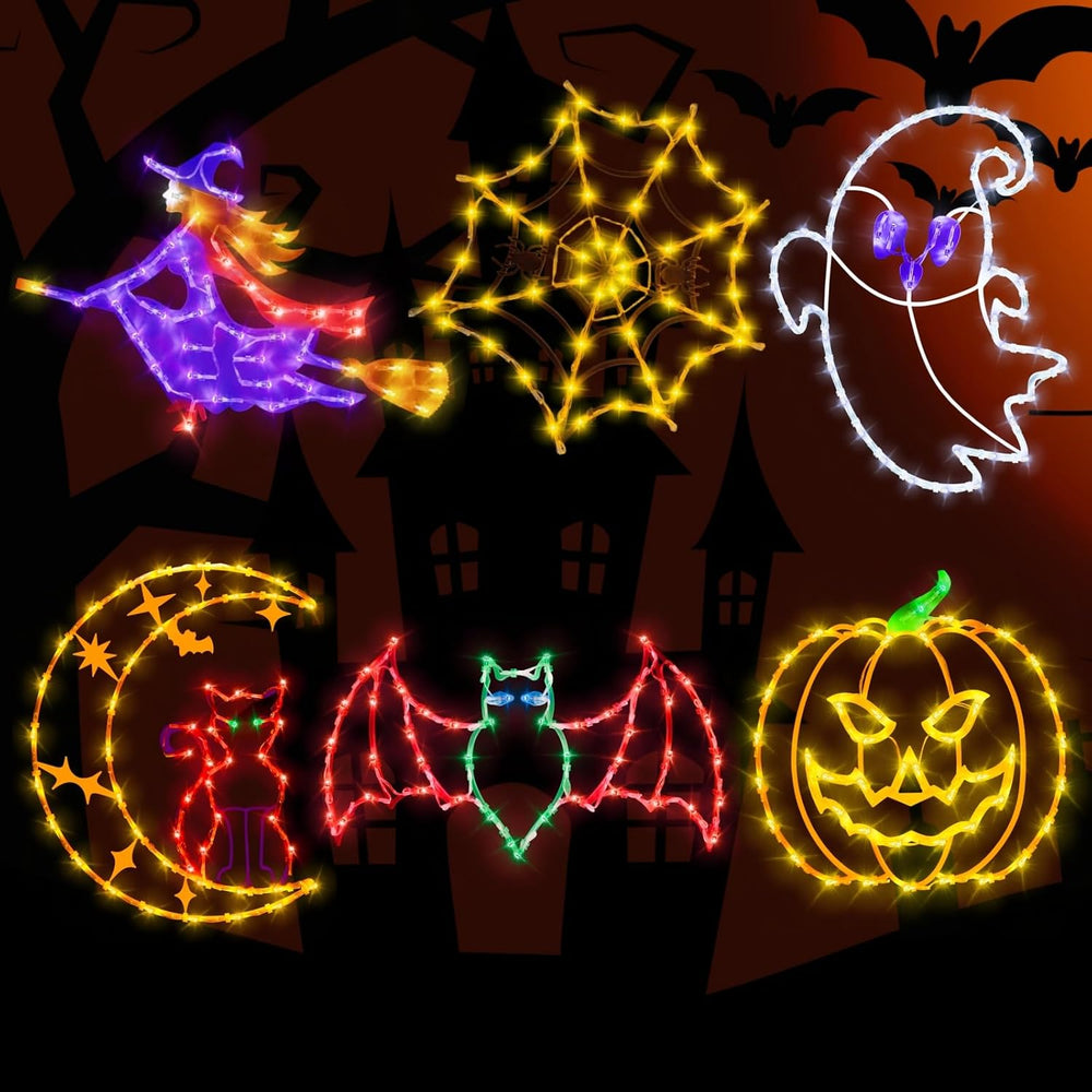 TRWYMZ Halloween Decorations - 16" Halloween Window Silhouette Lights