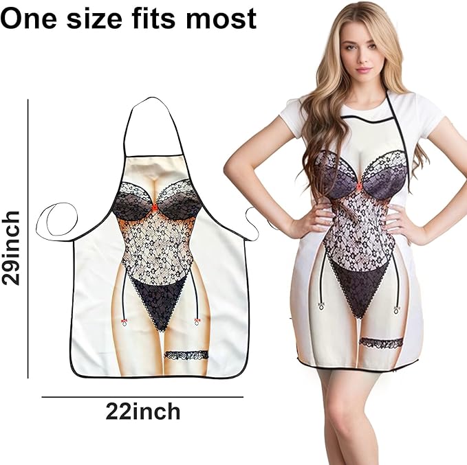 HAKSEN Funny Aprons for Men, Gag Grilling Apron for Men Women Kitchen Cooking - Image 2