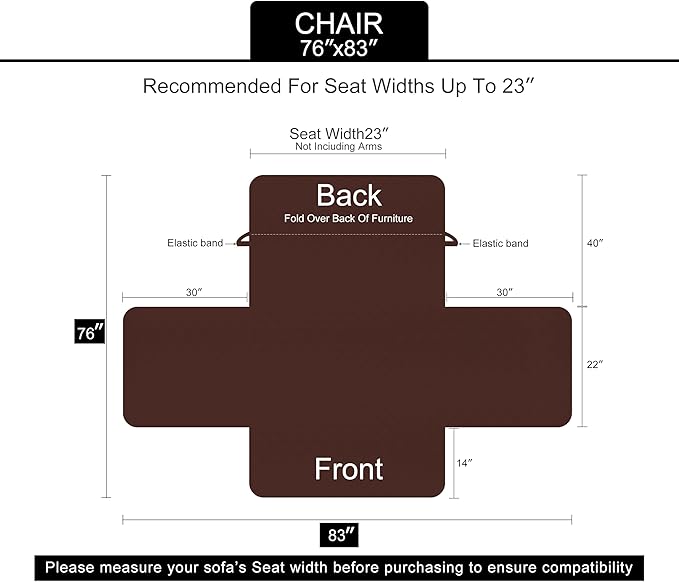 U-NICE HOME Recliner Chair Covers Reversible Chair Cover - Image 6