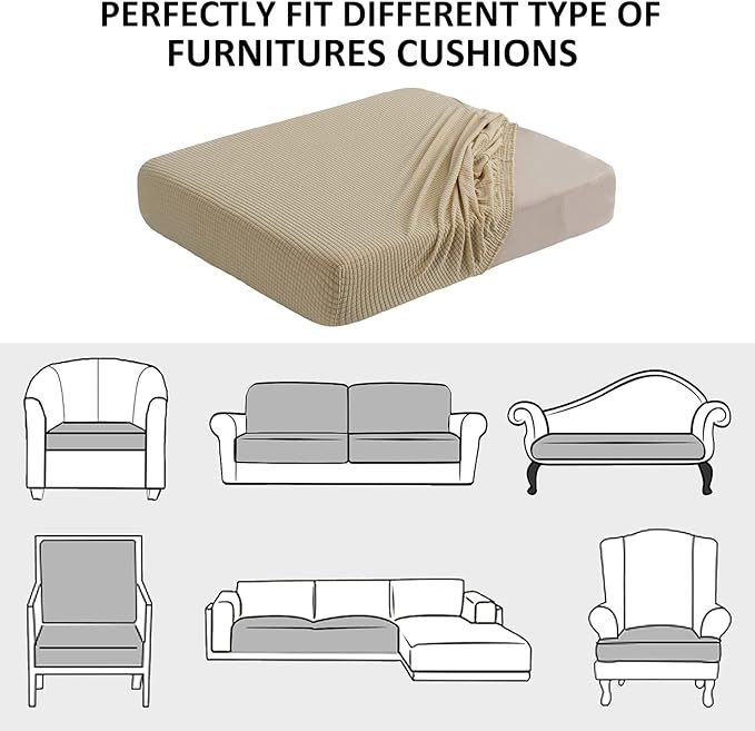 Water Repellent Couch Cushion Covers, Stretch Sofa Seat Slipcover Sets - Image 7