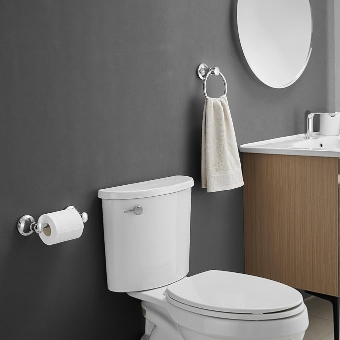 RUMOSE Toilet Paper Holder and Hand Towel Ring Polished Chrome Wall Mount - Image 2