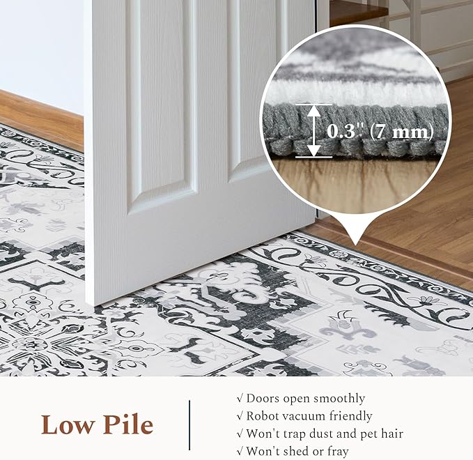 Rugflix 6x9 Area Rug for Living Room, Machine Washable Area Rugs - Image 4