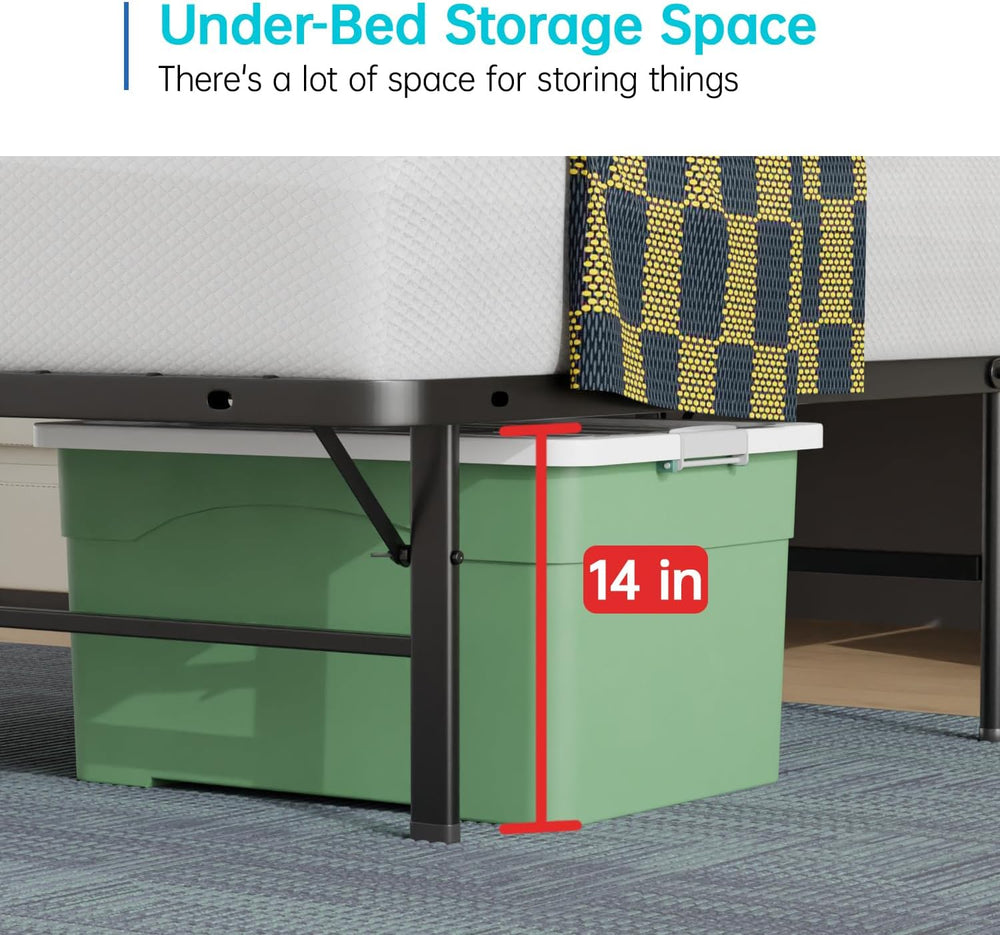 BestMassage | Full Bed Frame | Metal | Heavy Duty Steel Slats with 12 Legs