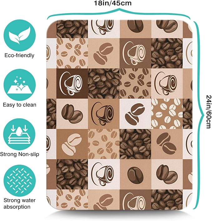 Coffee Bar Mat Accessories for Countertop Super Absorbent Anti-Slip Silicone - Image 5