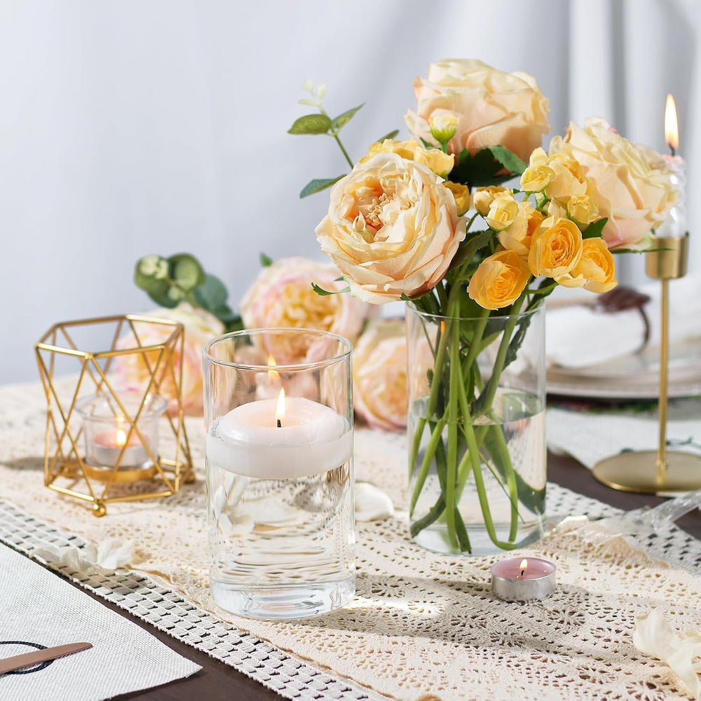 TBWIND 12pcs 6 Inch Clear Glass Cylinder Vases for Centerpieces