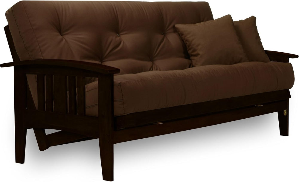 Westfield Complete Futon Set - Espresso Finish (Warm Black) – Large Queen Siz...