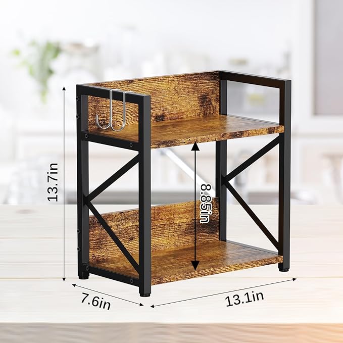 RUILALIFE 2 Tier Kitchen Counter Shelf Organizer, Coffee Bar Station Organizer - Image 5