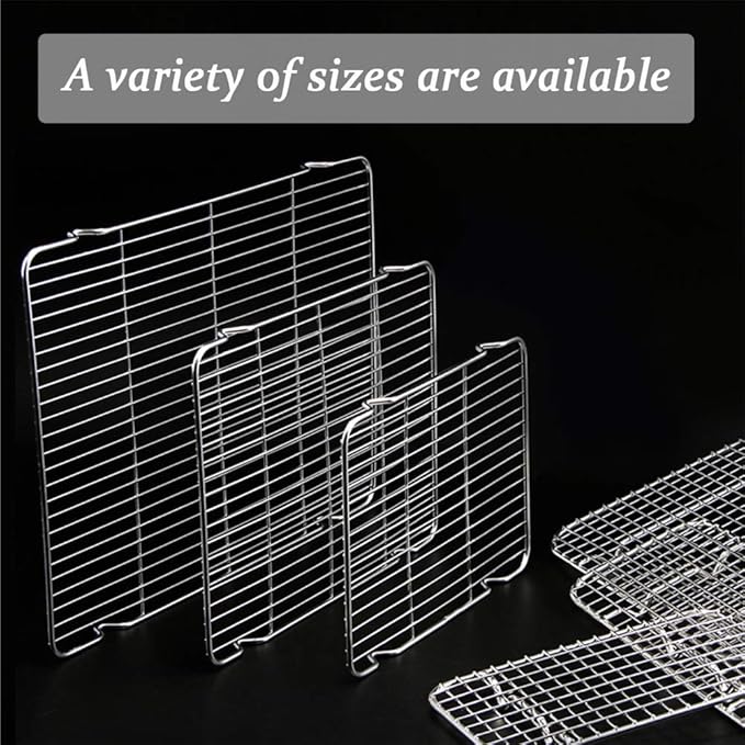 Cooling Rack with 4 Legs Heavy Duty Grill Net 7.9in x 12.4in Roasting Wire - Image 2