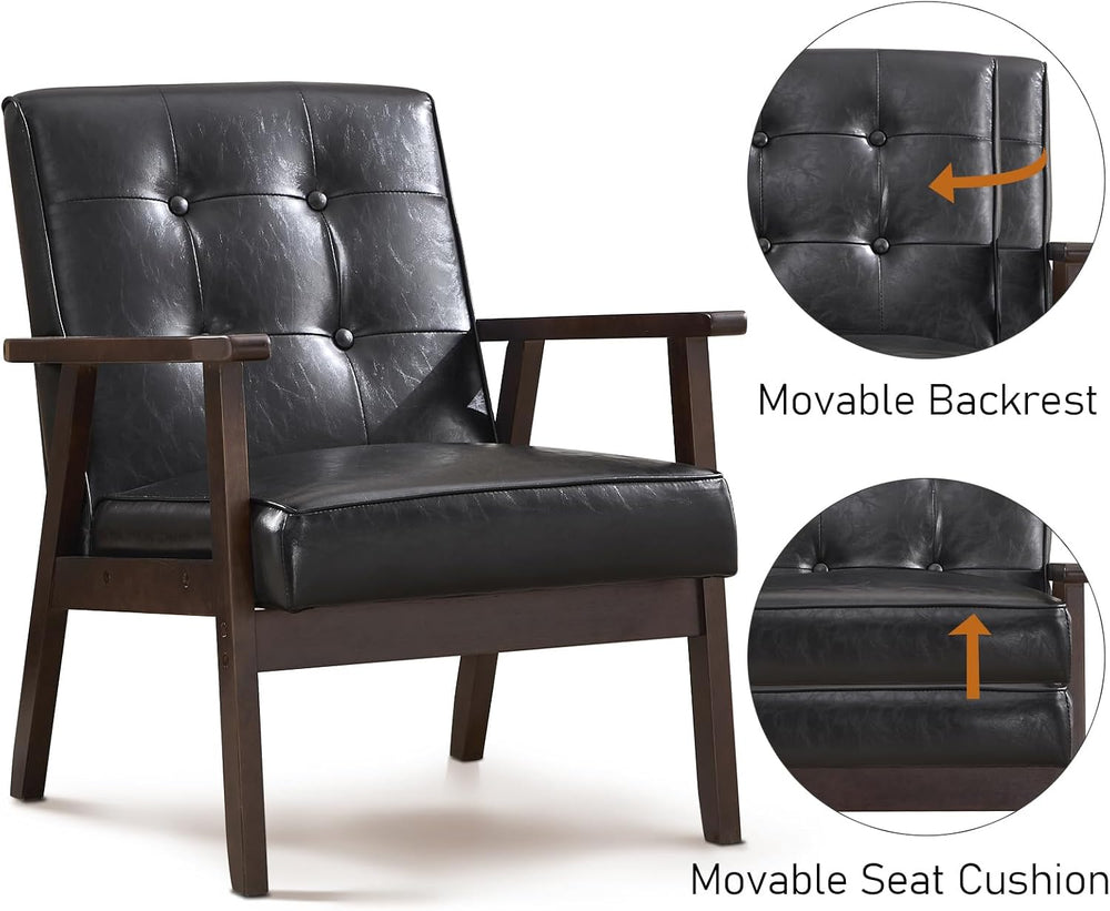 Bonzy Home Mid Century Modern Accent Chairs Set of 2 for Living Room, Upholst...
