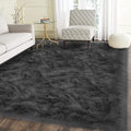 Latepis Rugs for Living Room 5x7 Dark Grey Washable Faux Fur Throw Rugs for by Latepis