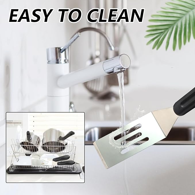 【2 Pack】 Small Metal Spatula Set, Mini Stainless Steel Serving Spatulas - Image 7