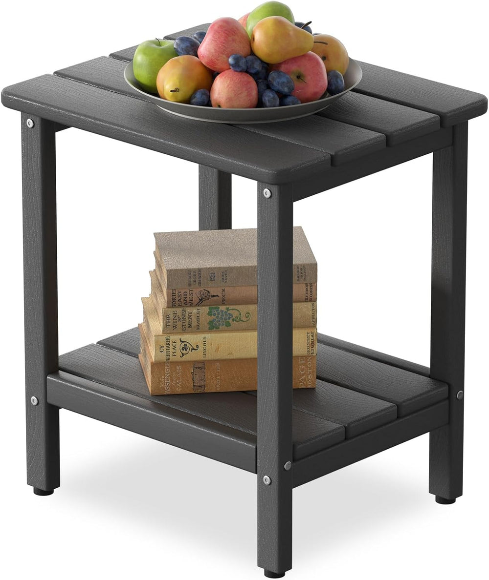 Outdoor Side Table, 17.7-Inch Small Adirondack Patio Side Table