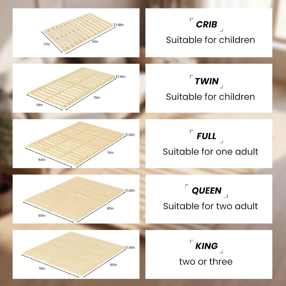 Floor Bed Frame, Foldable Japanese Tatami Bed Frame for Futon Mattress