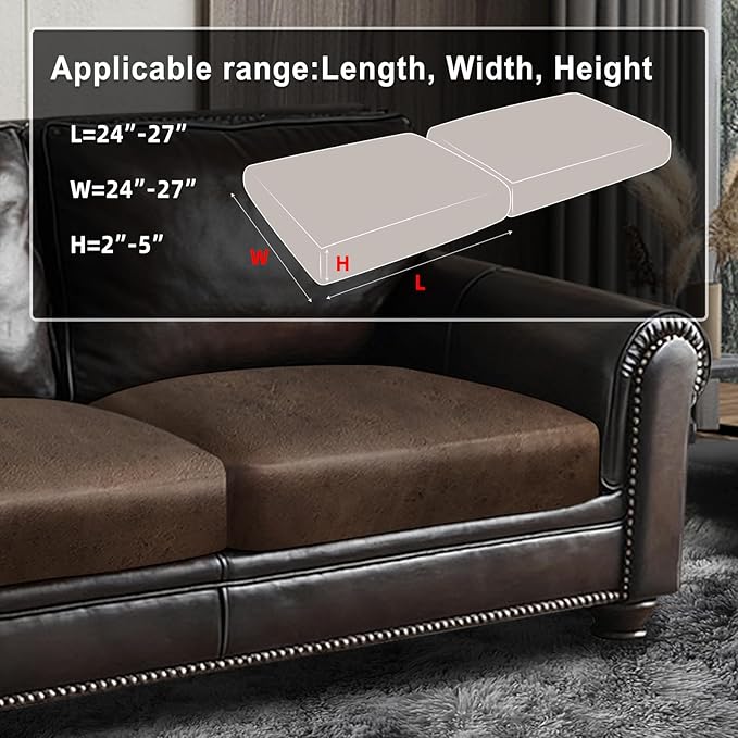 Leather Look Couch Cushion Covers Sofa Seat Slipcovers Sets Couches Furniture - Image 3