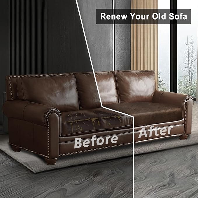 Leather Look Couch Cushion Covers Sofa Seat Slipcovers Sets Couches Furniture - Image 7