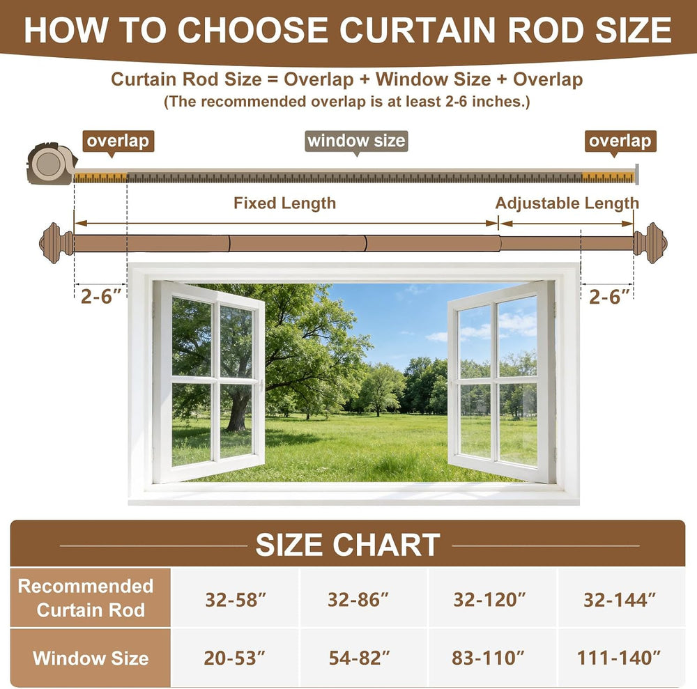 KAMANINA Silver Curtain Rod for Windows 72 to 144 Inch, Long Heavy Duty