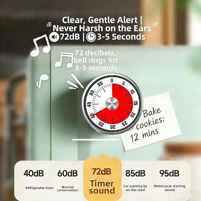 Kitchen Magnetic Visual Cooking Mechanical Timer - Image 3