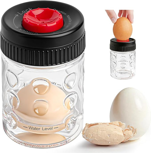 2 in 1 Egg Peeler with Piercer, Hard Boiled Egg Shell Remover Tool with Rotary by WhiteRhino