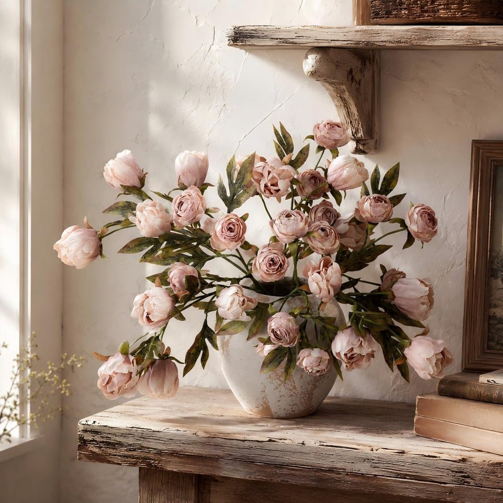 8 PCS 18" Faux Peonies Artificial Flowers Silk Flowers for Vase